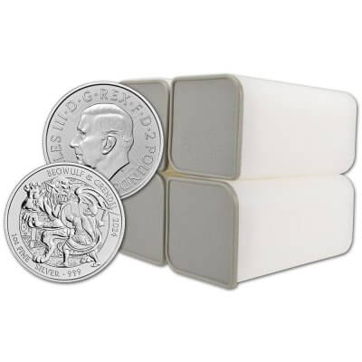 2024 Great Britain Silver Beowulf and Grendel £2 1 oz BU 100 Coins in 4 Tubes