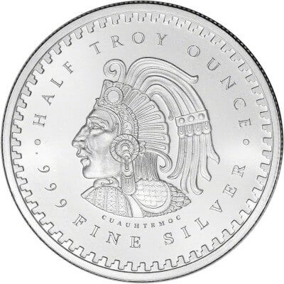 1/2 oz Golden State Mint Silver Round Aztec Calendar .999 Fine