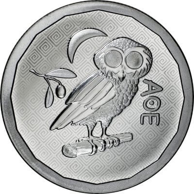 2024 St Helena Silver Athena Owl 1 oz £1 - BU