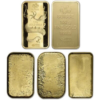 100 gram Gold Bar - Random Brand - Secondary Market - 999.9 Fine