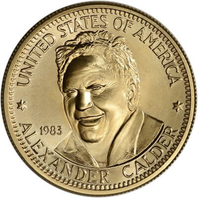 1983 US Gold 1/2 oz American Arts Commemorative Medal - Alexander Calder - BU