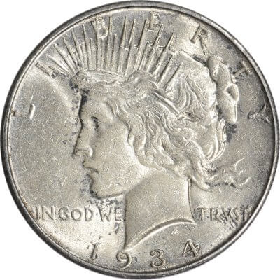 1934 D US Peace Silver Dollar $1 - AU - Roll of 20 Coins