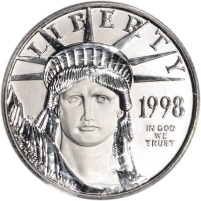American Platinum Eagle 1/4 oz $25 - PCGS MS69 Random Date and Label