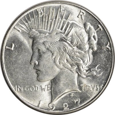 1927 S US Peace Silver Dollar $1 - AU
