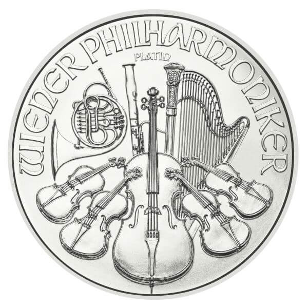 2026 Austria Platinum Philharmonic 1 oz 100 Euro 1 Roll 10 BU Coins in Mint Tube #2