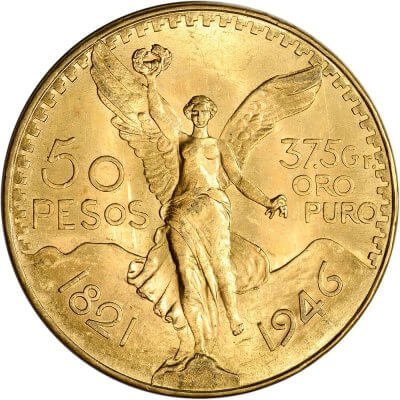 1946 Mexico Gold 50 Pesos - Average Circulated - 1.2056 oz