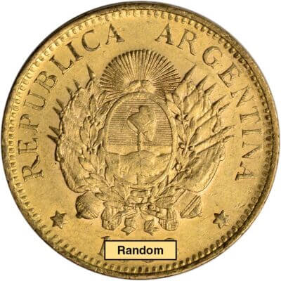 Argentina Gold 5 Pesos Un Argentino .2333 oz - Avg Circ Random Date