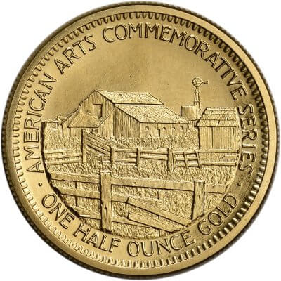 1984 US Gold 1/2 oz American Arts Commemorative Medal - John Steinbeck - BU