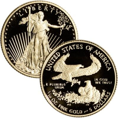 American Gold Eagle Coin Proof 1/10 oz $5 - NGC PF70 Random Date and Label