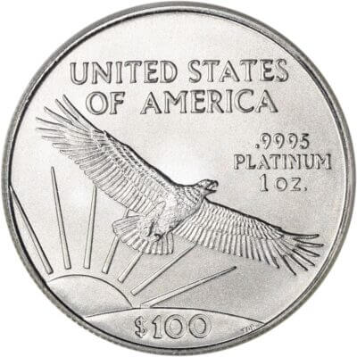 American Platinum Eagle 1 oz $100 - PCGS MS69 Random Date and Label