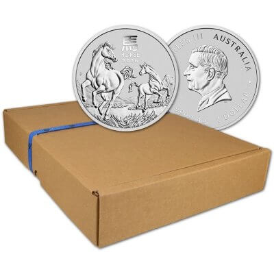 2026 P Australia Silver Lunar Year of the Horse 1 oz $1 - 1 Box 100 BU Coins