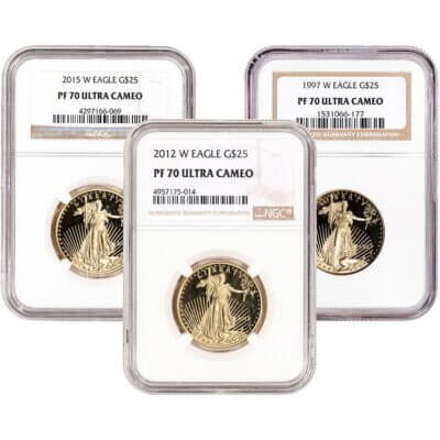 American Gold Eagle Coin Proof 1/2 oz $25 - NGC PF70 Random Date and Label