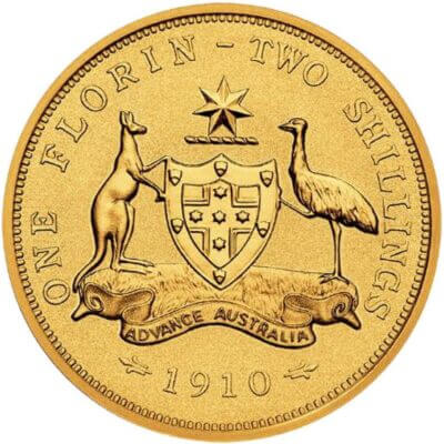 Australia Gold Florin Coin 1/4 oz $25 - BU - Random Date