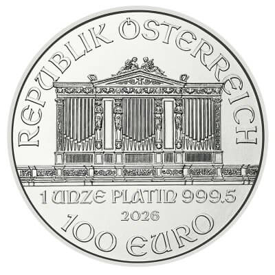 2026 Austria Platinum Philharmonic 1 oz 100 Euro - BU