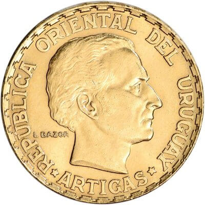 1930 Uruguay Gold 5 Pesos (.2501 oz) - BU
