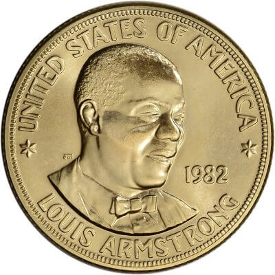 1982 US Gold 1 oz American Arts Commemorative Medal - Louis Armstrong - BU