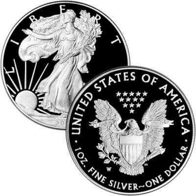 American Silver Eagle Coin Proof 1 oz $1 - PCGS PR70 Random Date and Label