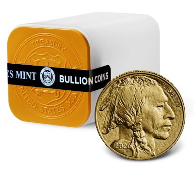 2026 American Gold Buffalo 1 oz $50 - BU - 1 Roll - 20 Coins in Mint Tube
