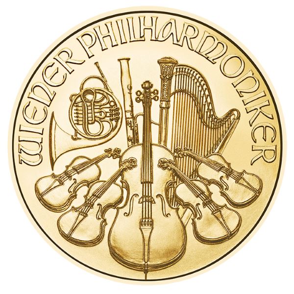 2026 Austria Gold Philharmonic 1/2 oz 50 Euro - 1 Roll 10 BU Coins in Mint Tube #3