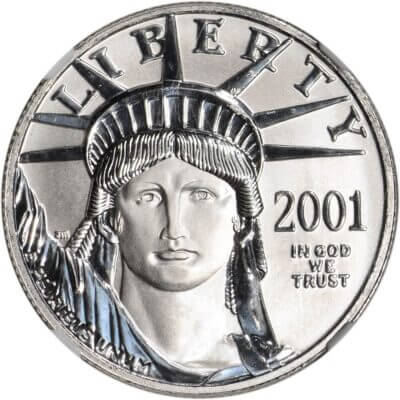 American Platinum Eagle 1/2 oz $50 - NGC MS69 Random Date and Label