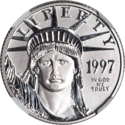American Platinum Eagle 1/4 oz $25 - NGC MS70 Random Date and Label