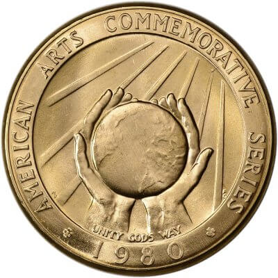 1980 US Gold 1/2 oz American Arts Commemorative Medal - Marian Anderson - BU