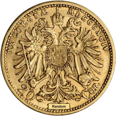 Austria Gold 20 Corona (.1960 oz) - AU Condition - Random Date