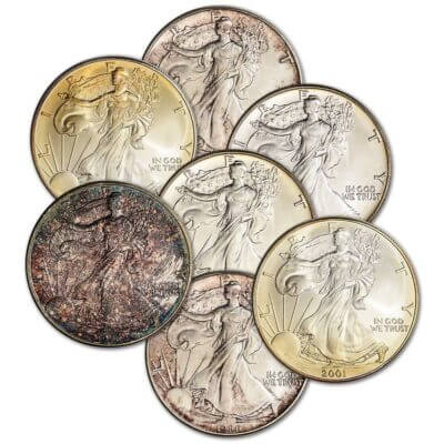 American Silver Eagle 1 oz $1 - Random Date - Impaired
