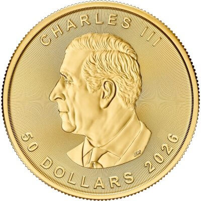 2026 Canada Gold Maple Leaf 1 oz $50 - BU
