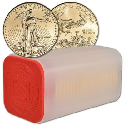 American Gold Eagle 1 oz $50 - Random Date - 1 Roll - 20 BU Coins in Mint Tube