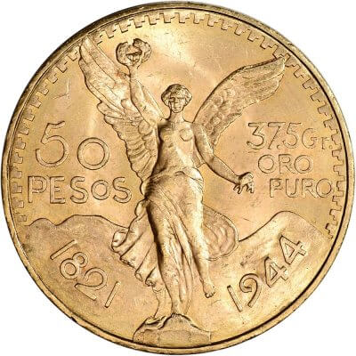 1944 Mexico Gold 50 Pesos - Average Circulated - 1.2056 oz