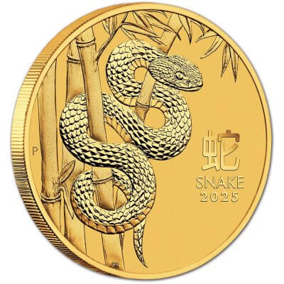 2025 P Australia Gold Lunar Series III Year of the Snake 1/4 oz $25 - BU