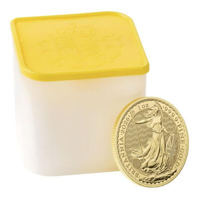 2026 Great Britain Gold Britannia £100 1 oz BU Tube of Ten 10 Coins