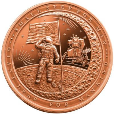 1 oz. Highland Mint Copper Round .999 Fine - Giant Leap - Tube of 20