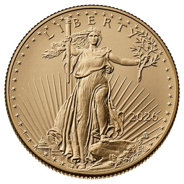 2026 American Gold Eagle 1/2 oz $25 - BU #1