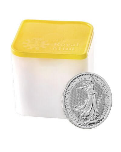 2026 Great Britain Platinum Britannia £100 - 1 oz - BU Tube of 10 Coins