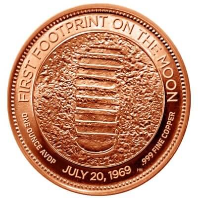 1 oz. Highland Mint Copper Round .999 Fine - Giant Leap