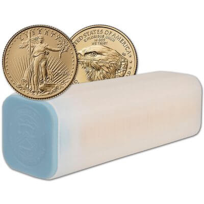 2026 American Gold Eagle 1/4 oz $10 - 1 Roll Forty 40 BU Coins in Mint Tube