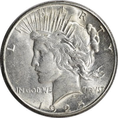 1925 S US Peace Silver Dollar $1 - AU