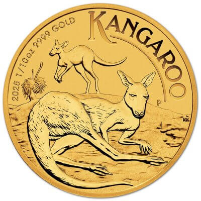 2025 P Australia Gold Kangaroo - 1/10 oz - $15 - BU