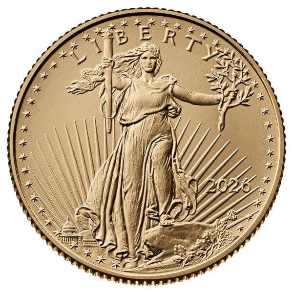 2026 American Gold Eagle 1/4 oz $10 - BU #1