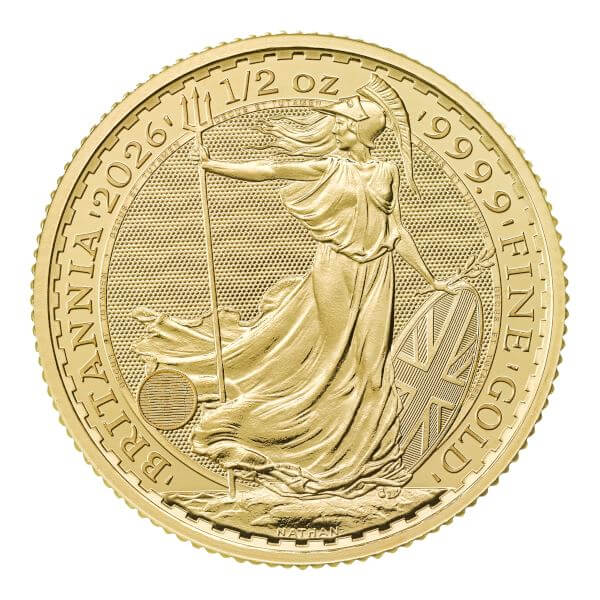 2026 Great Britain Gold Britannia £50 1/2 oz - BU #1