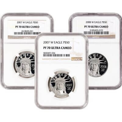 American Platinum Eagle 1/2 oz $50 - NGC PF70 Random Date and Label