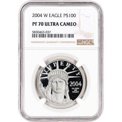 2004 W American Platinum Eagle Proof 1 oz $100 - NGC PF70 UCAM