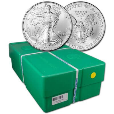 2004 American Silver Eagle 1 oz $1 - BU - Sealed 500 Coin Monster Box