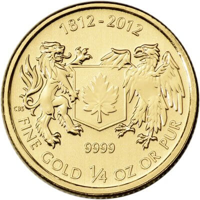 2012 Canada Gold War of 1812 1/4 oz $10 - BU
