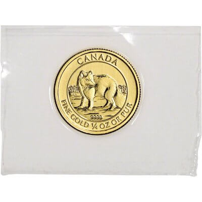 2014 Canada Gold Arctic Fox $10 - 1/4 oz - BU