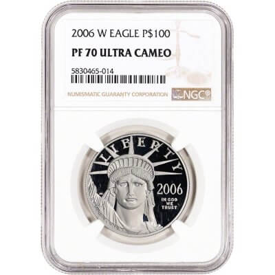 2006 W American Platinum Eagle Proof 1 oz $100 - NGC PF70 UCAM