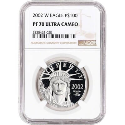2002 W American Platinum Eagle Proof 1 oz $100 - NGC PF70 UCAM