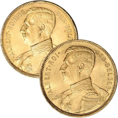 1914 Belgium Gold 20 Francs .1867 oz - Albert - Avg Circ